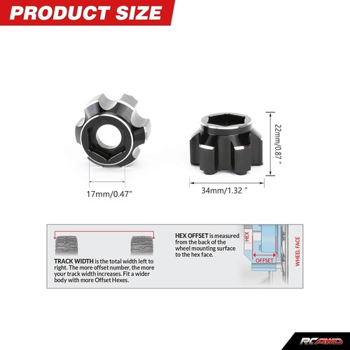 for Pro-Line 1/10 6x30 to 17mm Aluminum Wheel Hex Adapters Upgrades Parts - Picture 4 of 10