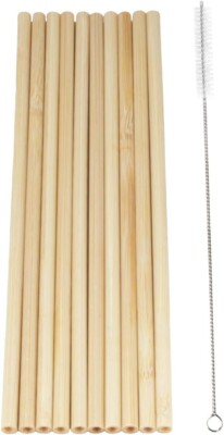 Reusable Bamboo Thin Drinking Straws - Eco Friendly Plastic Alternative