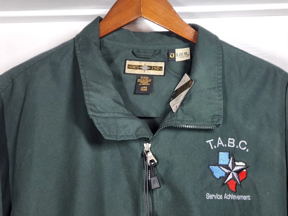 North End TABC Mens L Micro Plus Half-Zip Windshirt W/ Teflon 88044 Alpine Green - Image 4 of 4