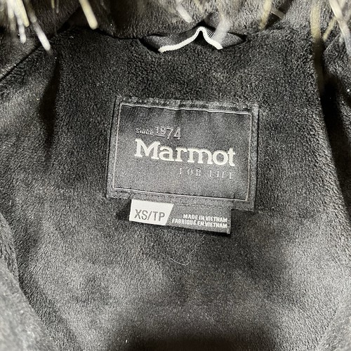 MARMOT MONTREAL PARKA JACKET COAT DOWN FILL KIDS XS BLACK FAUX FUR HOOD ZIP UP - Picture 8 of 13