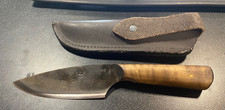 Dave Canterbury Pathfinder Bushcraft carbon steel Knife w/ Brown Leather Sheath