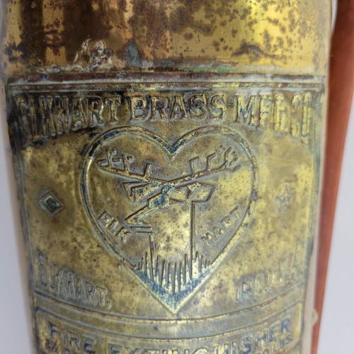 VINTAGE THE ELK HART MFG 2.5 GAL BRASS FIRE EXTINGUISHER EMPTY GLASS BOTTLE - Picture 16 of 24