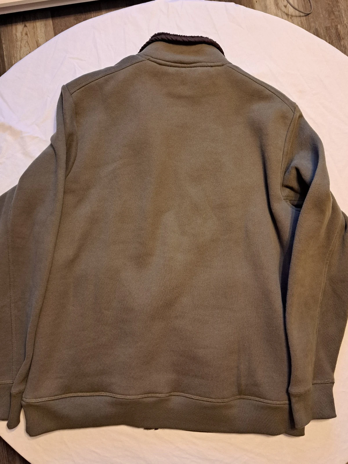 Bass Heritage Collection Men's Full Zip SHERPA Lined Jacket Green/Brown M image 3