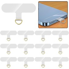 12 Pieces Tether Tab, Universal Phone Lanyard Patch Without Large, Golden