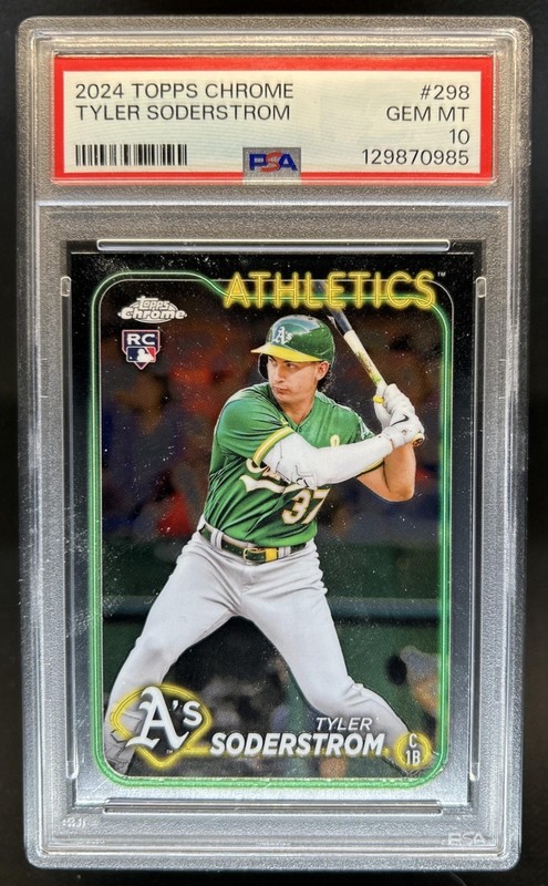 2024 Topps Chrome Tyler Soderstrom RC Rookie #298 Athletics PSA 10 GEM MINT
