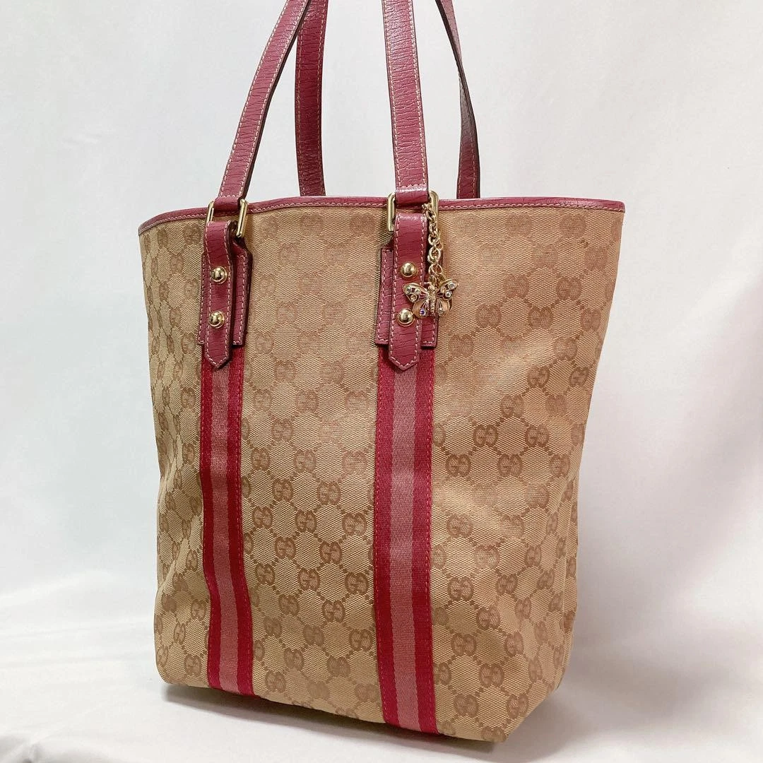 Gucci Sherry Line Gg sac fourre tout en toile breloque m2_0424