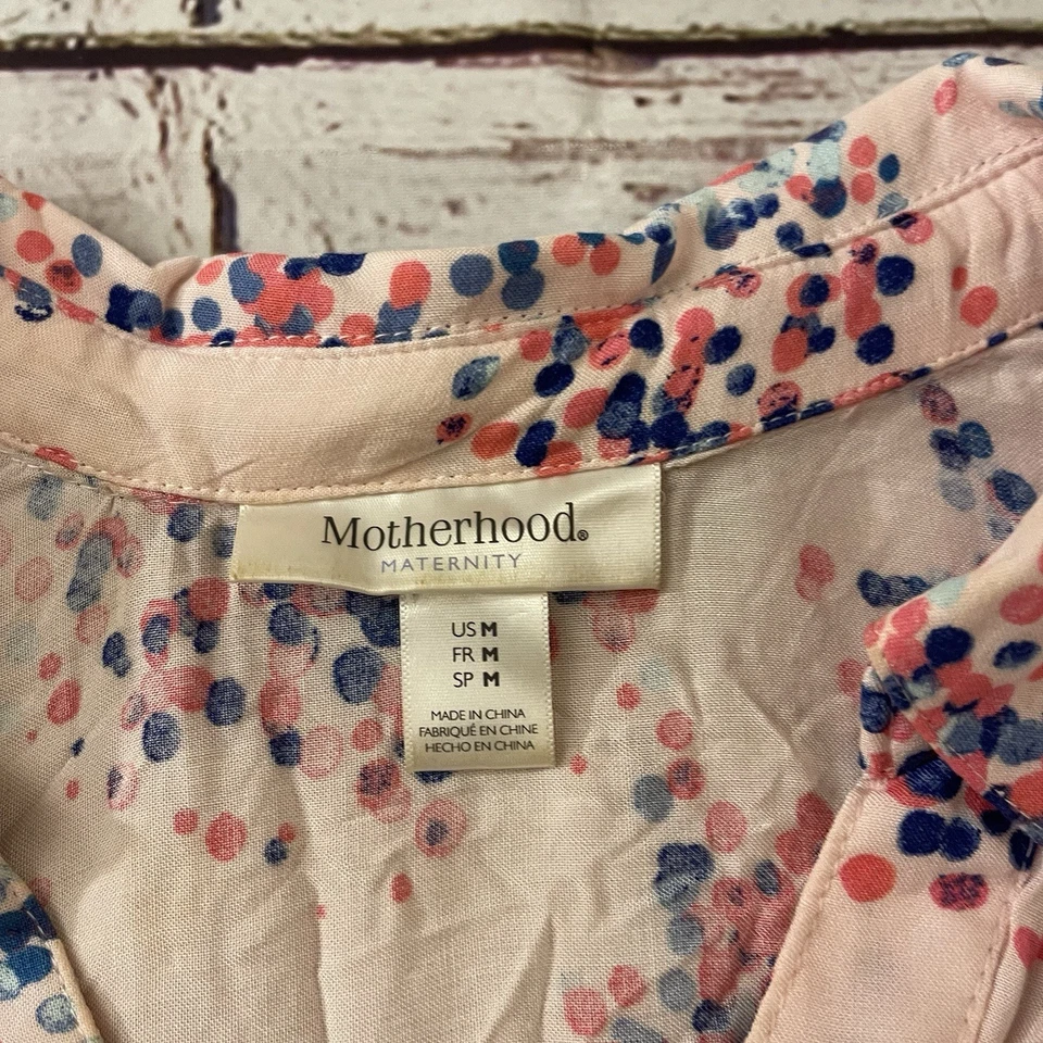 Motherhood Maternity Dress Multicolor Dots Asymmetrical Wrap Medium Lot of 2 - Image 3 of 4