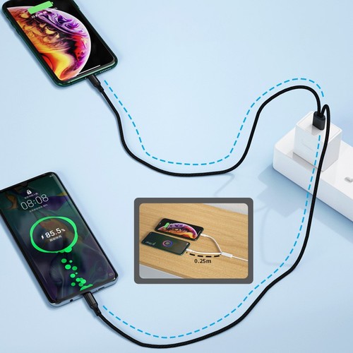 Usb Cable Splitting 2 in 1 Dual Type-C Splitter Cable 6A USB A To Type C Fast Charging Data ...