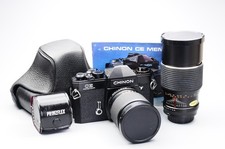 Chinon CE Memotron 35mm SLR Film Camera + 135mm, 200mm Lenses, Case + More