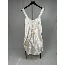 Secret Treasures Ivory Satin Floral Slip Nightgown M/L Romantic Lingerie