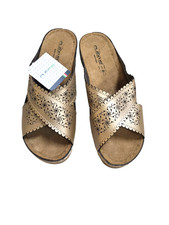 Women's Flexus by Spring Step Passat Slide Sandal Pewter  Eur 41 US Size 9.5-10M