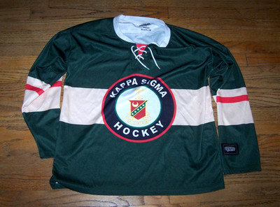 NICE Kappa Sigma fraternity green men's hockey jersey - Large - great shape!