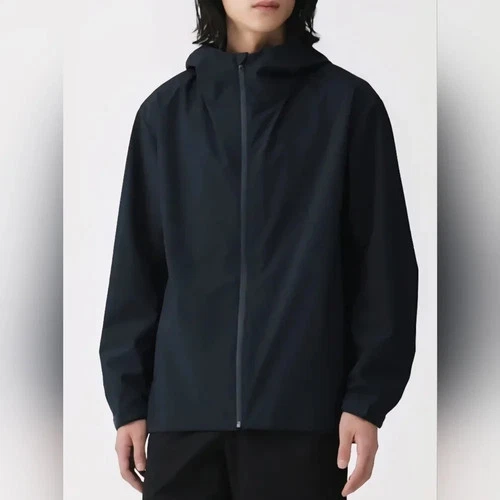 NWT $69 MENS MUJI WATER REPELLENT WINDPROOF HOODED JACKET XL X-LARGE DK NAVY NEW image 7