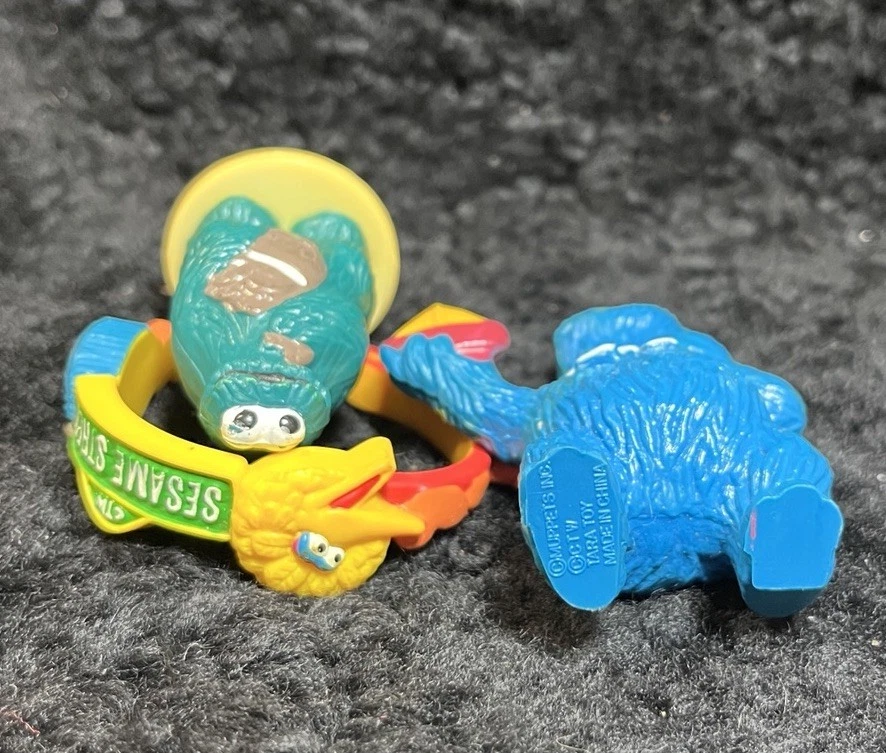Lote De Colección 3 Plata Sésamo PVC Galleta Monstruo Figura Tara Juguete Pastel Top Pulsera Foto 3 de 4