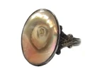 Vintage Sterling Silver Native American SW Mother of Pearl Sz 7.5 Ring Patina!