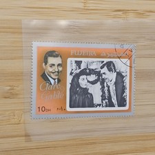 CLARK GABLE BLACK & WHITE MOVIE STAR ACTOR STAMP28 FUJEIRA STAMP CLARC? 