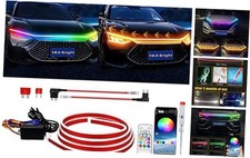 Car Led Lights Exterior RGB Hood Light Strip 70 inches Dynamic Multicolor