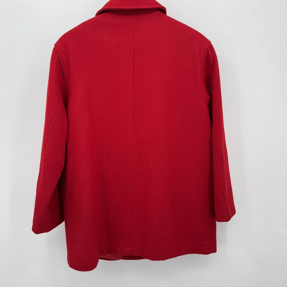 Abrigo Trendz Vintage Mujer 8P Rojo Lana Pequeño Hecho en EE. UU. Forrado Hebilla Dorada Años 90 Foto 3 de 4