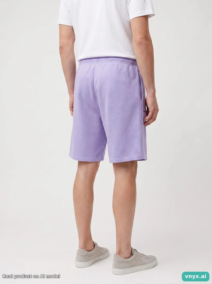 PANGAIA Pantalones cortos Hombre Talla 30 Morado Relaxed Fit Algodón - Imagen 4 de 4