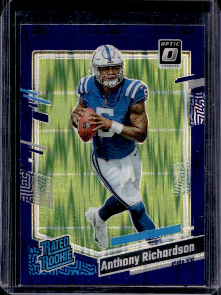 2023 Donruss Optic Anthony Richardson Purple Shock Prizm Rated Rookie #247