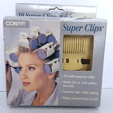 Conair Super Clips Model SPC10 Package of 10 NEW Fits All Sizes Prevents Lines