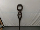 Antique Carved Wooden Walking Stick Cane Tribal Staff Open Ring Handle