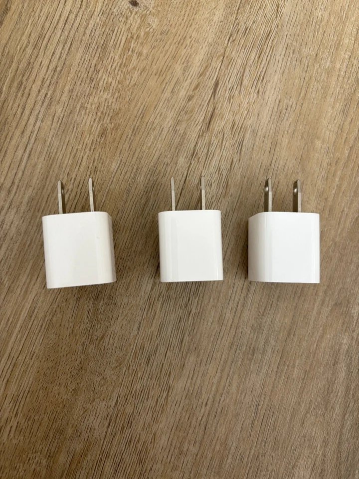 Juego de 3 Cubos Cargador de Pared USB Genuinos Apple A1385 5W - Blanco Foto 2 de 3