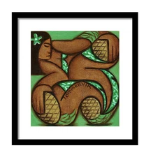 Modern Pineapple Black Framed Print Tropical Hawaiian Home Hotel & Office Decor