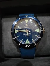 Zodiac Super Sea Wolf Skin Diver Automatic Blue Dial Rubber Strap Watch ZO9217