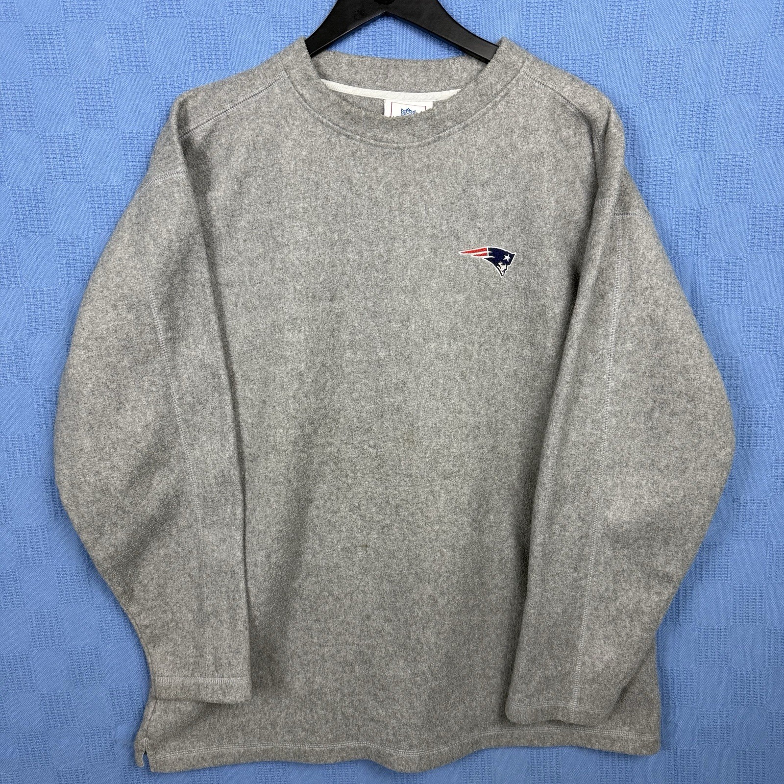Vintage NFL New England Patriots Fleece Pullover Sweatshirt Size XL Gray Logo