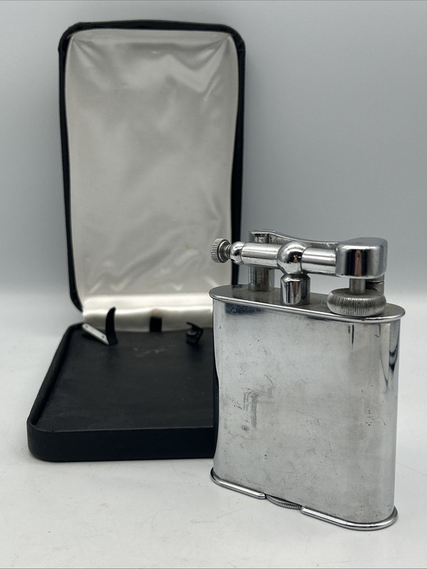 MTB-Vintage Dunhill Rollagas Butane Lighter Pat No 390107 w/ Case Untested As Is