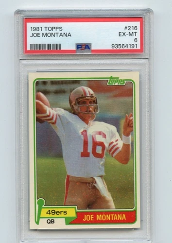 1981 Topps #216 Joe Montana RC PSA 6 San Francisco 49ers