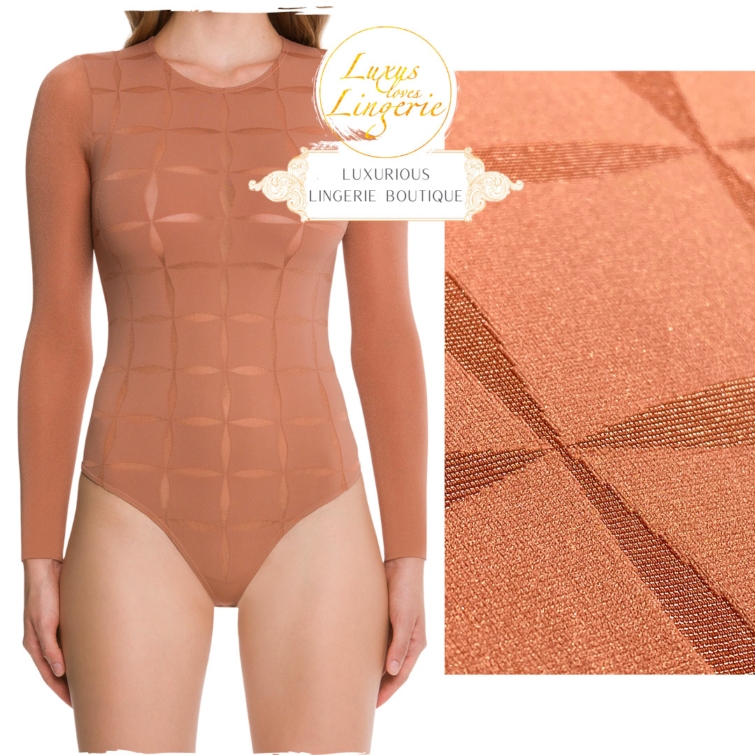 Anniversary String Body By Wolford XS Caramel Brown Transparent Details