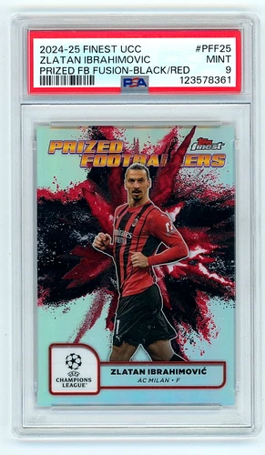 2024-25 Finest UCC Prized Footballers Zlatan Ibrahimovic Black Red Fusion PSA 9