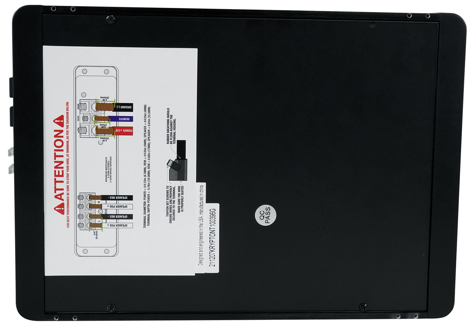 Rockville KRYPTON T1 1600 Вт Пиковый400 Вт среднеквадратичный 2-канальный автомобильный усилитель с вольтметром