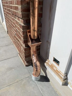 HEXAGRAM Gutter Strainer Copper 16 Oz 4” Plain Outlet 4” Downspout Leaf Guard