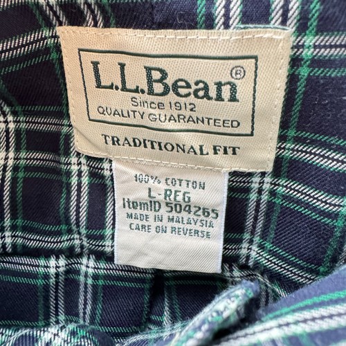 L.L.Bean Kurzarmhemd Herren Large blau 26" Pit-to-Pit Designer Preloved Men - Bild 8 von 9