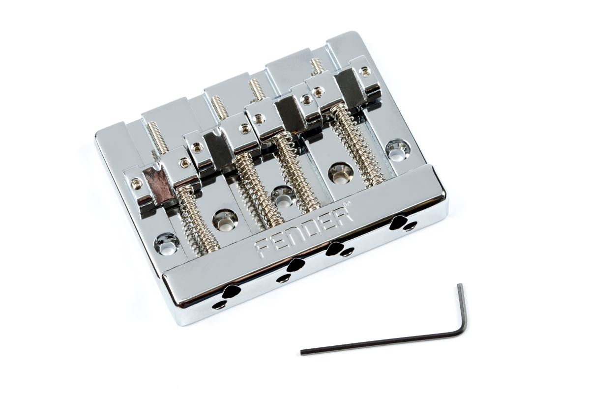 Fender® HiMass™ 4-String Bass Bridge Assembly With Brass Saddles