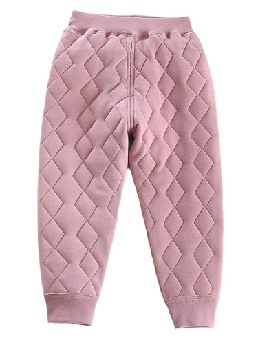 Kids Boys Girls Quilted Pants Straight-Leg Pants Straight Padded Long Trousers - Picture 23 of 28