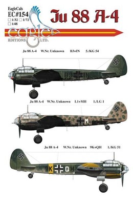 Eagle Cal 72154 1:72 Junkers Ju-88A-4 W.Nr. Unk