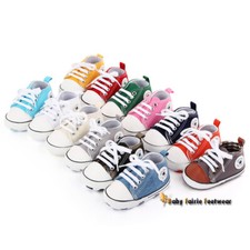 Baby Infant Classic Canvas Toddler Shoes Girl Boy Soft Sole Size 0-18 Months