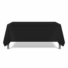 6 Pack of Arkwright Tablecloths - Polyester Reusable 85 x 85 - White or Black