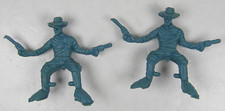 Unbranded Plastic Blue Cowboys Men Lot of 2 Toy Figures 1.75" Scale