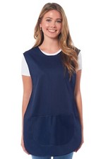 Ladies Plain Tabard with Matching Piping & Pocket Apron Overall Kitchen Cleaning