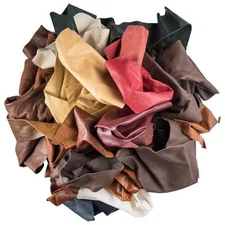 2 lb Scrap Leather Genuine cowhide Variety of mixed Colors X50 Gcd