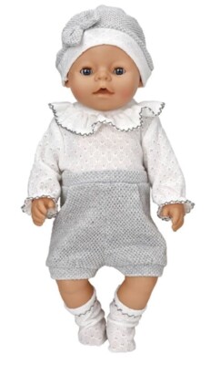 NIXNUT PUPPEN OUTFIT Kleidung Strampler Overall Jump Suit Mütze Socken 18'' Puppe Neu