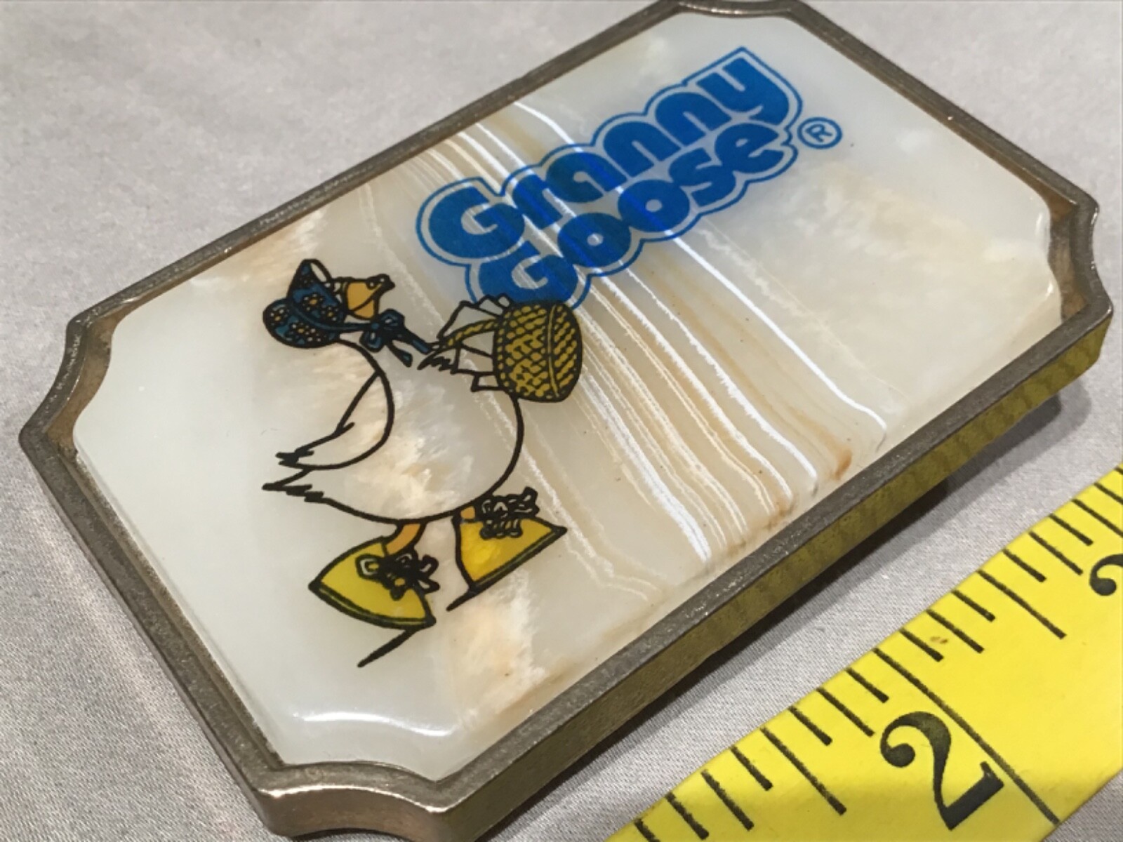 Vintage GRANNY GOOSE Potato Chips Advertisement Brass… Gem