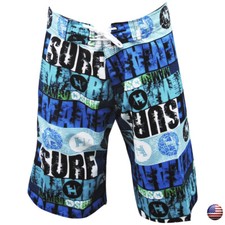 NWT STRIPED LETTER SUMMER SURF SPORT MEN'S SWIMWEAR TRUNKS SLIM FIT BOARD SHORTS