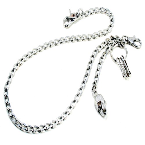 Fuerte Básica Calavera Plana EMO Motociclista Camionero Llave Jean Cadena Billetera (26,5") CS91MLT - Imagen 4 de 10