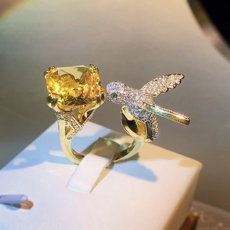 Sterling silver hummingbird ring deals